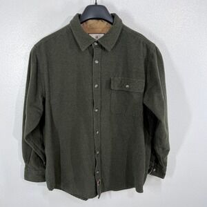 Legendary Whitetails Buck‎ Camp Flannel Shirt Green Cotton Lined Button Up Large